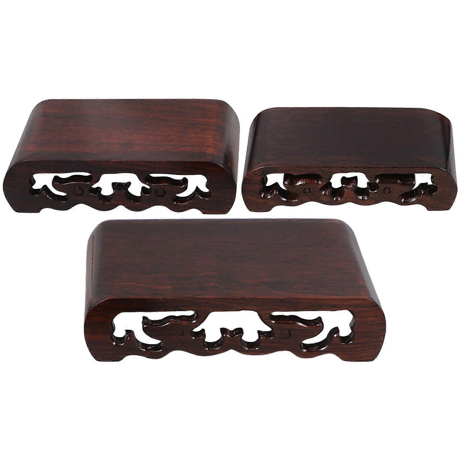 Craftsmanship Rectangular Wooden Display Stand 2 Sets For Office Decor Material Support