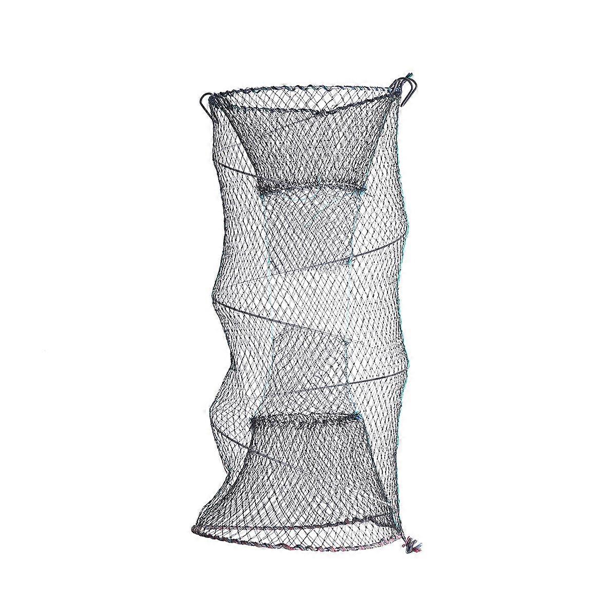 Fishing Landing Net Foldable Mesh Trap for Portable Use Zinc Plated