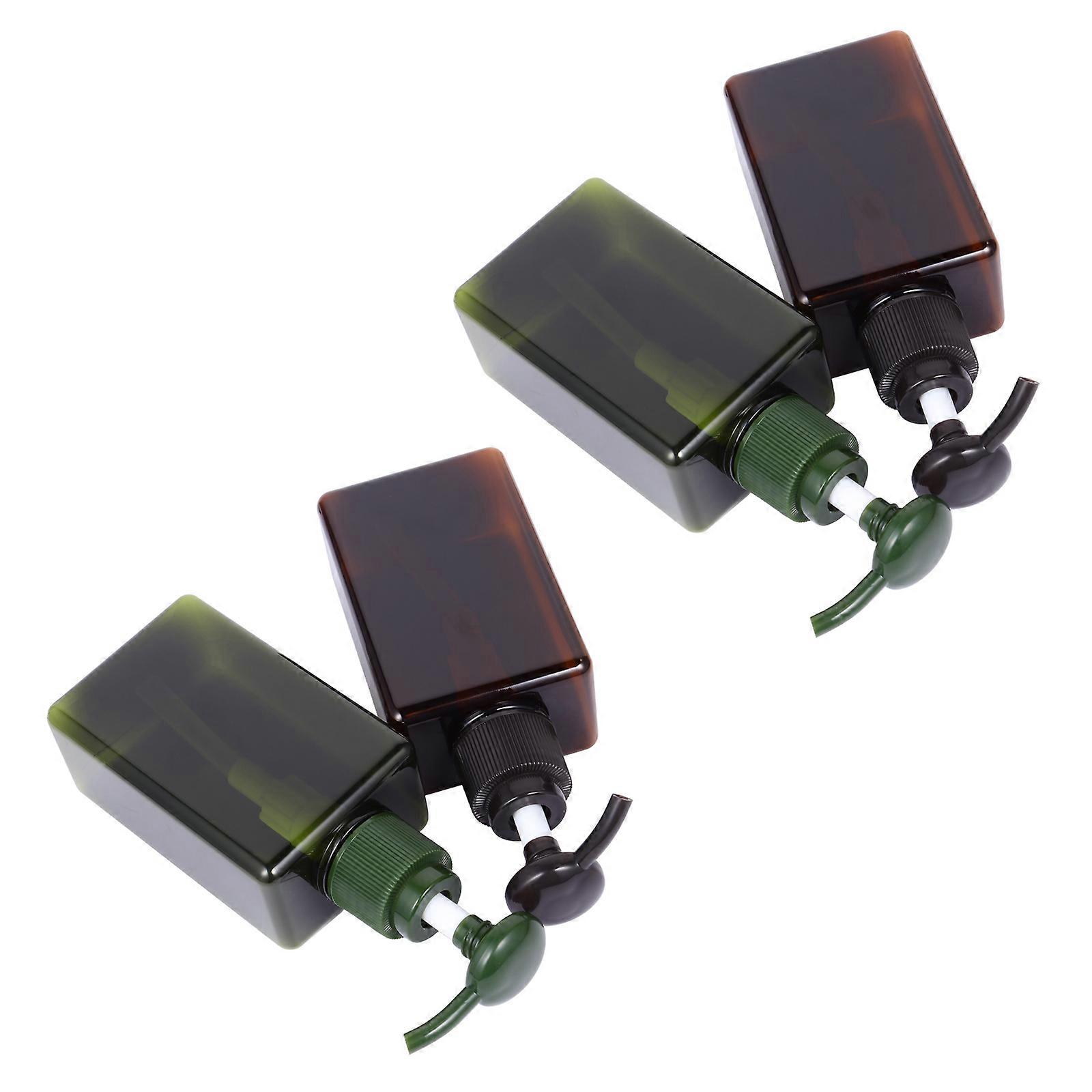 Empty Lotion Bottle Green Plastic Cosmetic Bottles for Storage 4Pcs Press Pump