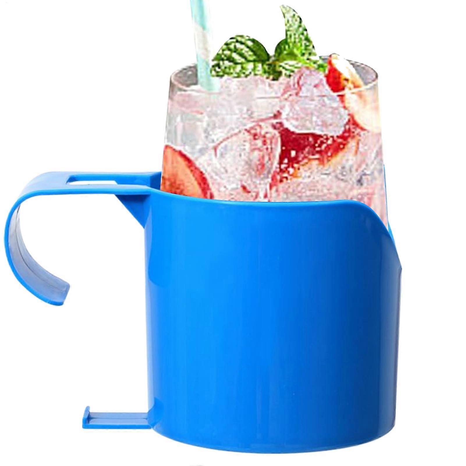 Pool Cup Holder with Secure ClipOn Design, Versatile Outdoor Poolside Drink and Storage Basket