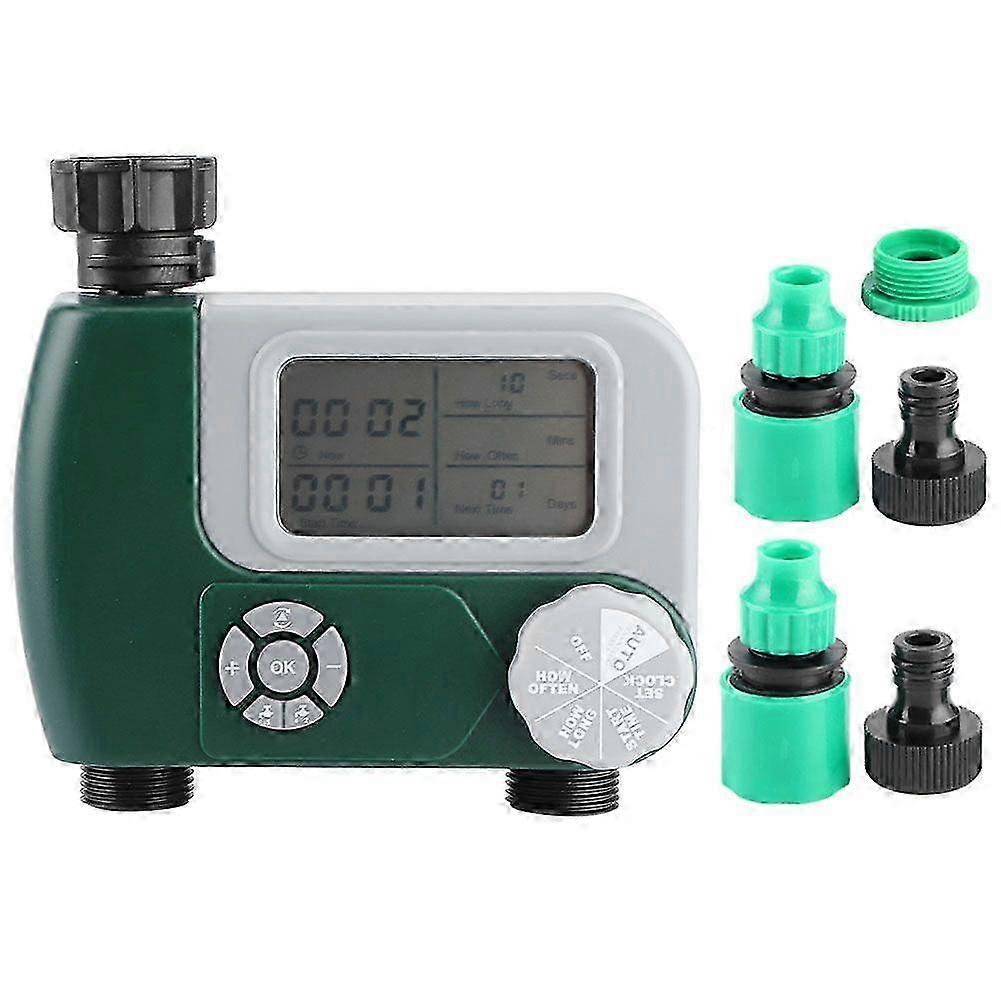 DualOutlet Timer Irrigation System Controller Intelligent Large Display Watering Controller 26s