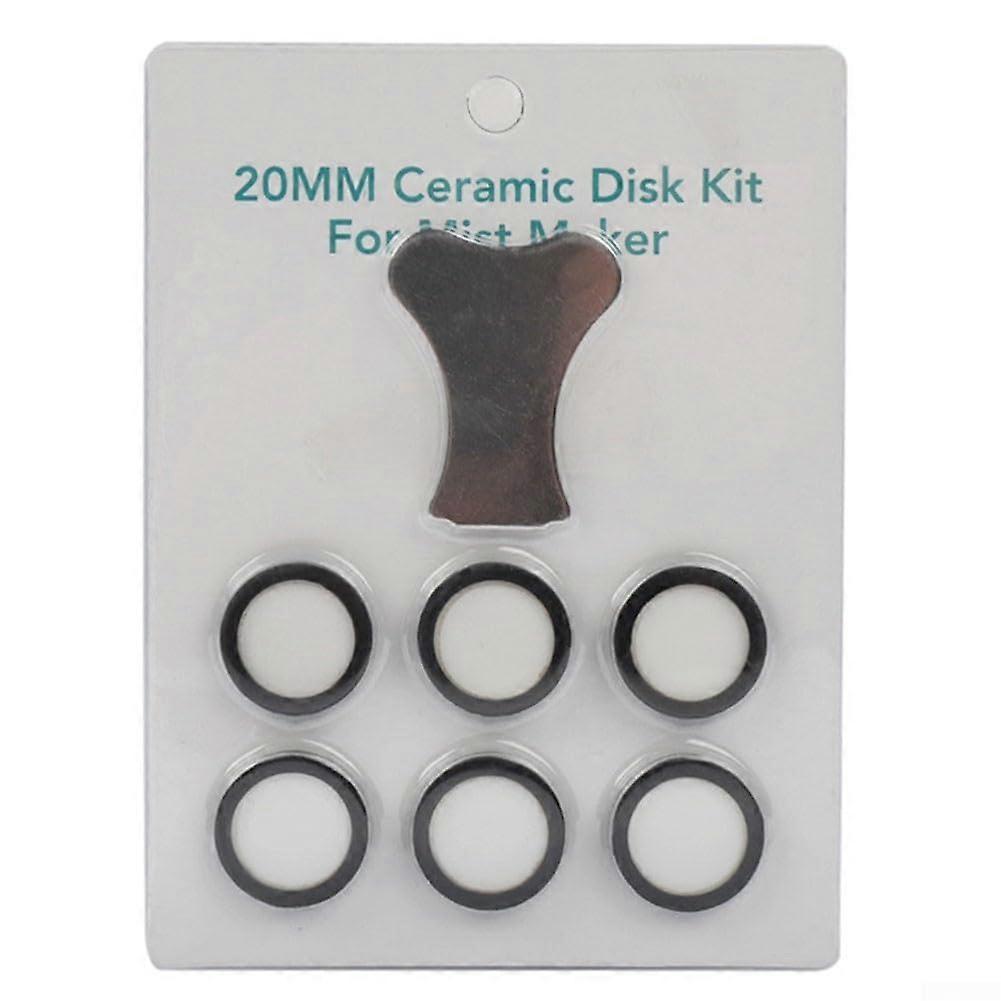 20mm Humidifier Replacement Disc Kit,  Efficiency Ceramic Mist Maker 1.7MHz, 6PCS Durable
