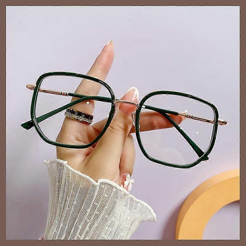 Blue Light Blocking Computer Reading Glasses +3.50 Oversized Green Frame UV400 Anti Glare