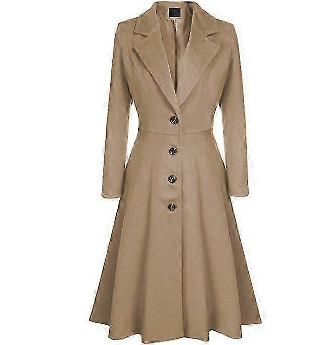 Women's Big Notch Lapel Single Breasted Mid-Long Blend Co at 26s