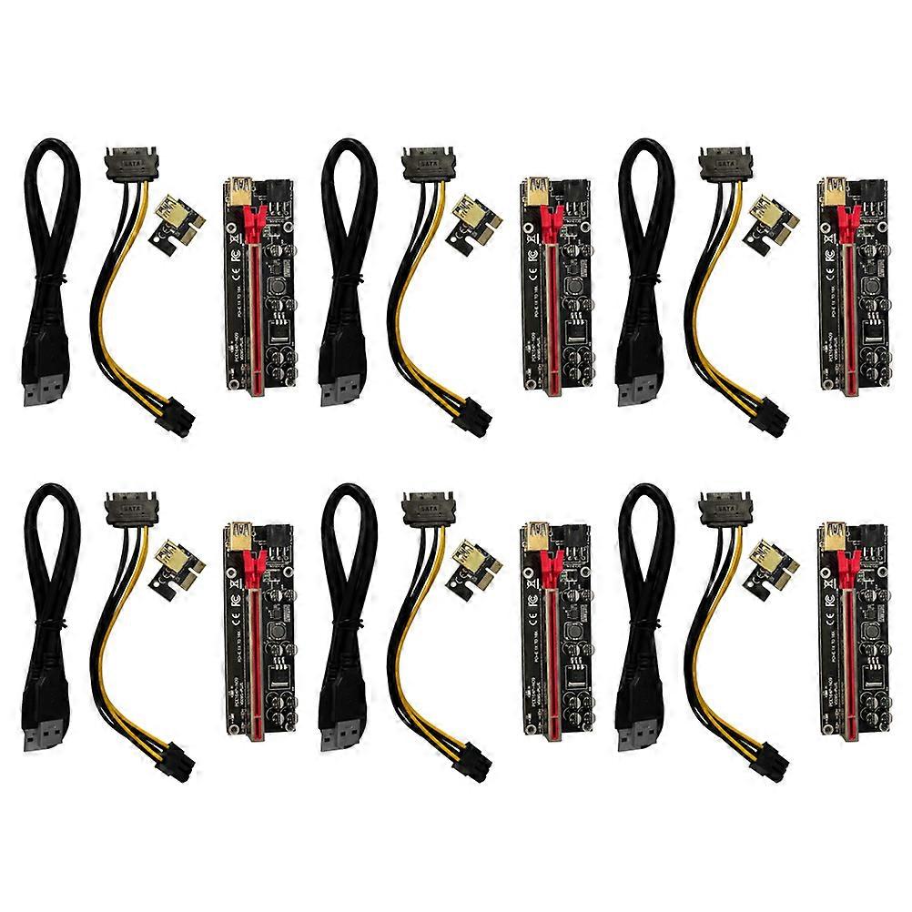 6 Sets PCI-E Riser Adapter Card For Mining Applications With Gold-Plated Contacts And Power Stability