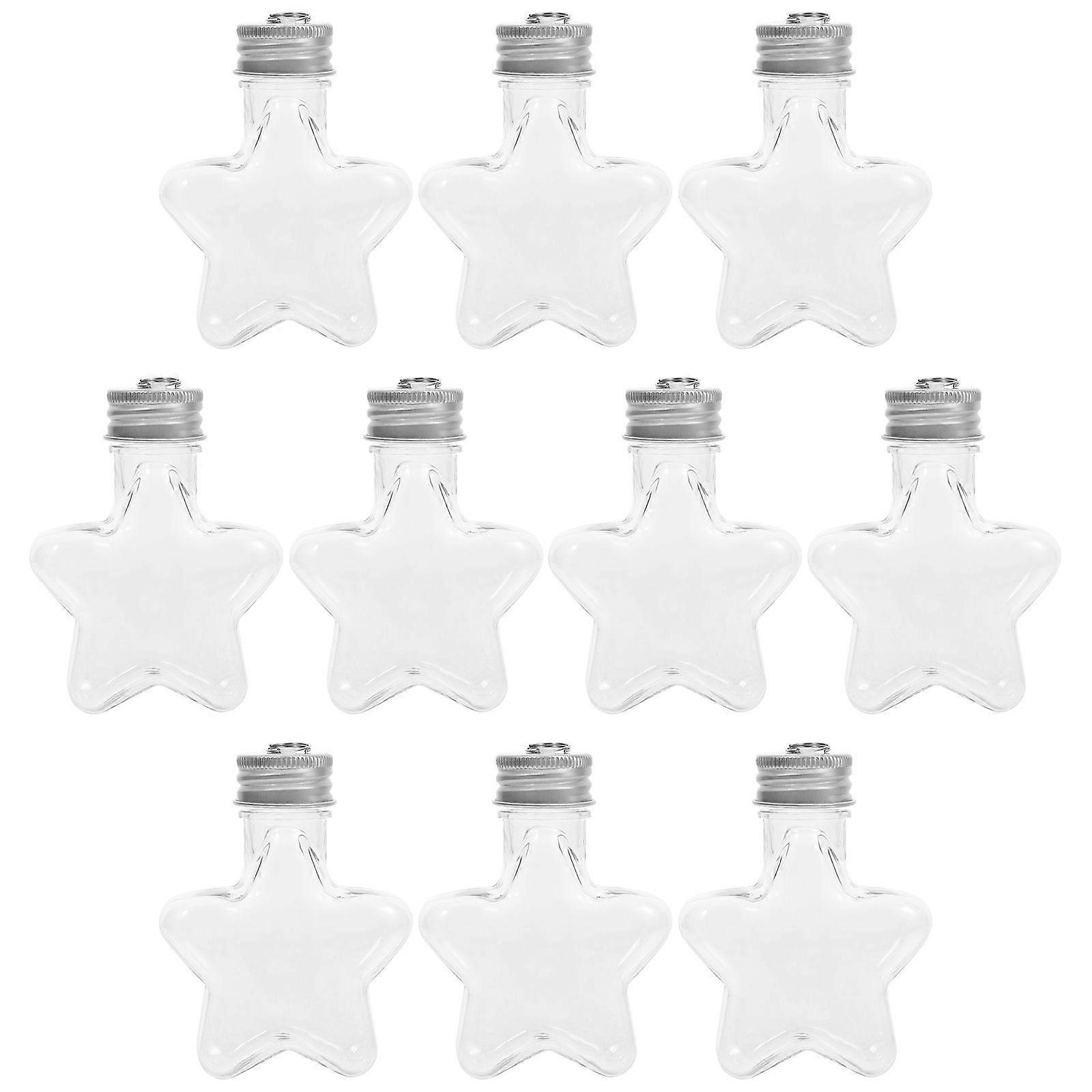 10pcs Clear Plastic Candy Bottle Empty Bottle Decoration Candy Storage Holder Xmas Tree Jar