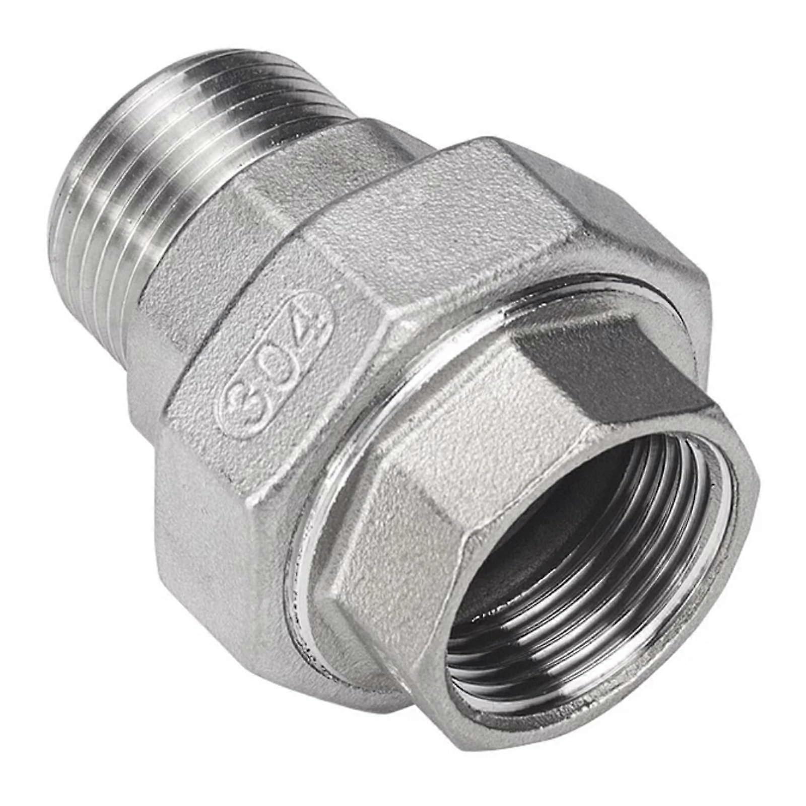 11/2 Inch BSPT Stainless Steel Union Coupler 304 Socket Fitting LeakProof Corrosion Resistant