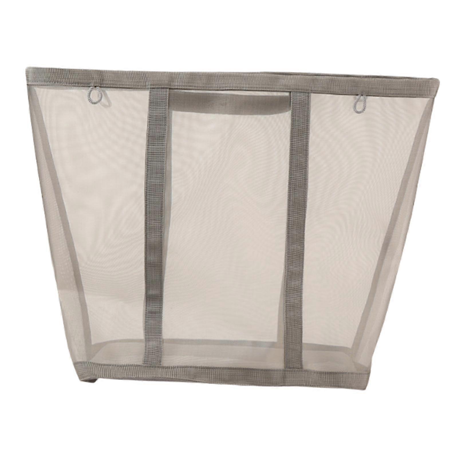 Mesh Laundry Basket with Handles, Large Capacity Foldable Hamper for Clothes, Gray