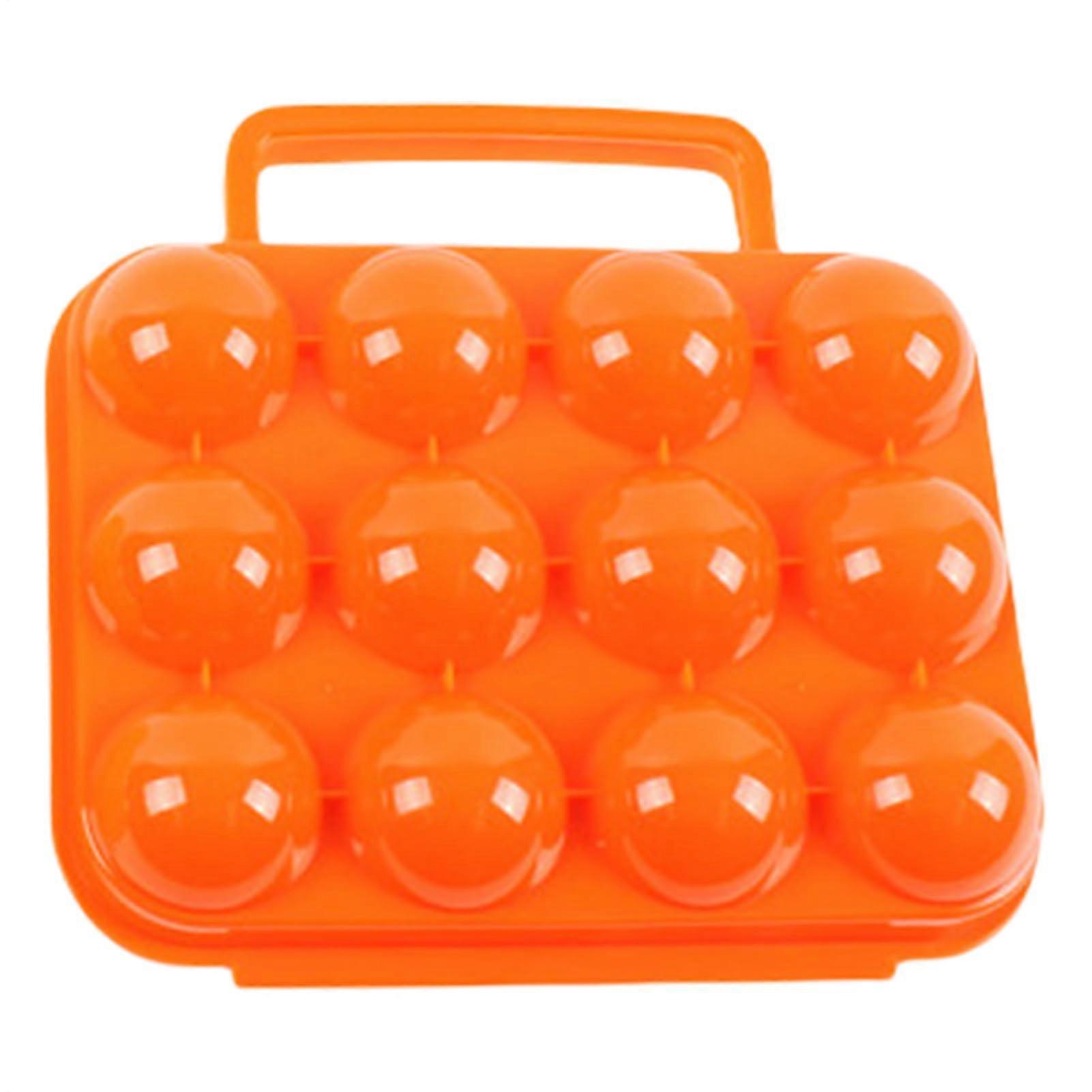 Egg Storage Container with Secure Locking Lid, Hard Shell Egg Holder for Camping Travel Picnic, 12 Slots
