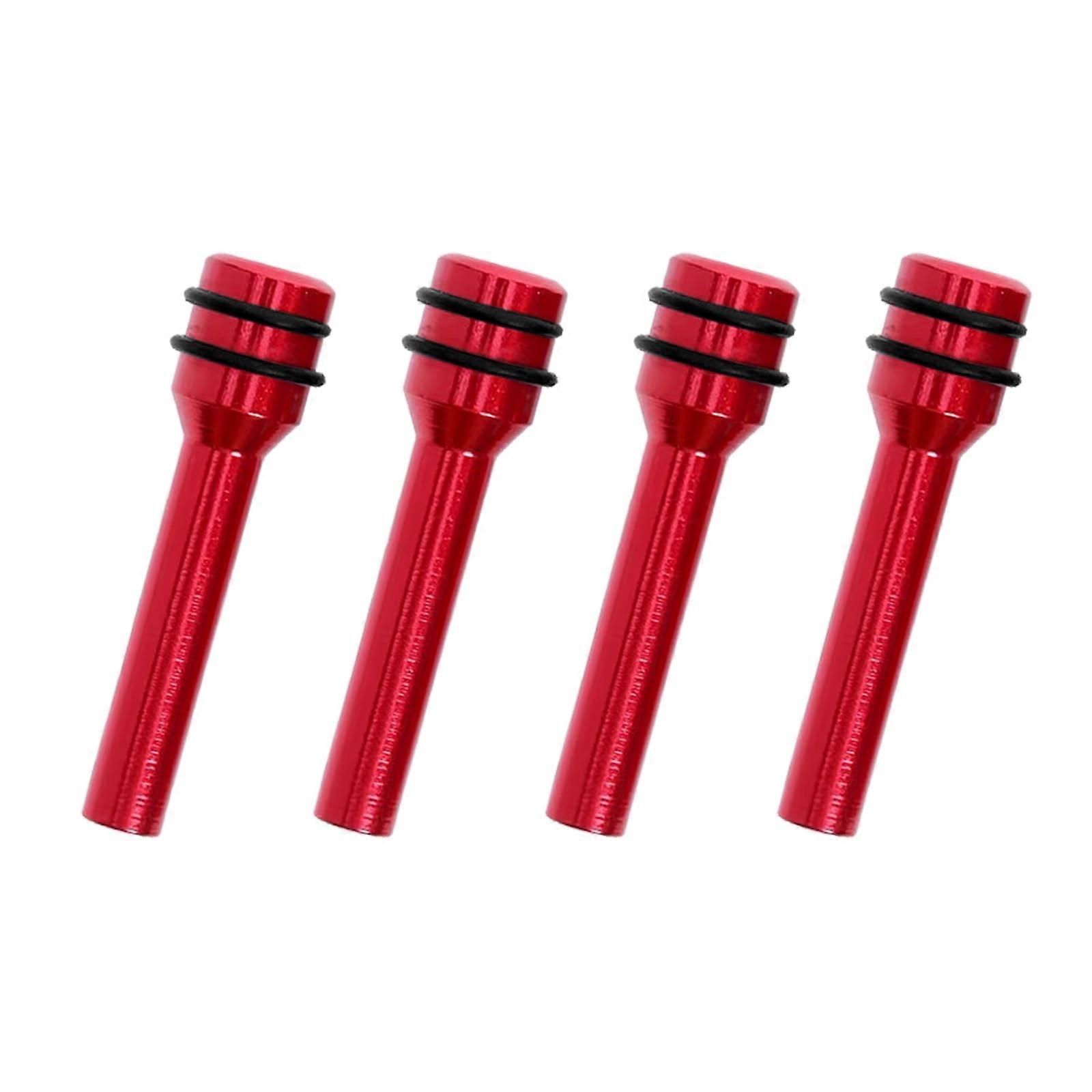 4 PCS Car Door Lock Knobs, Red Aluminum Alloy Pull Pins, Universal Replacement for Stylish Interior Upgrade
