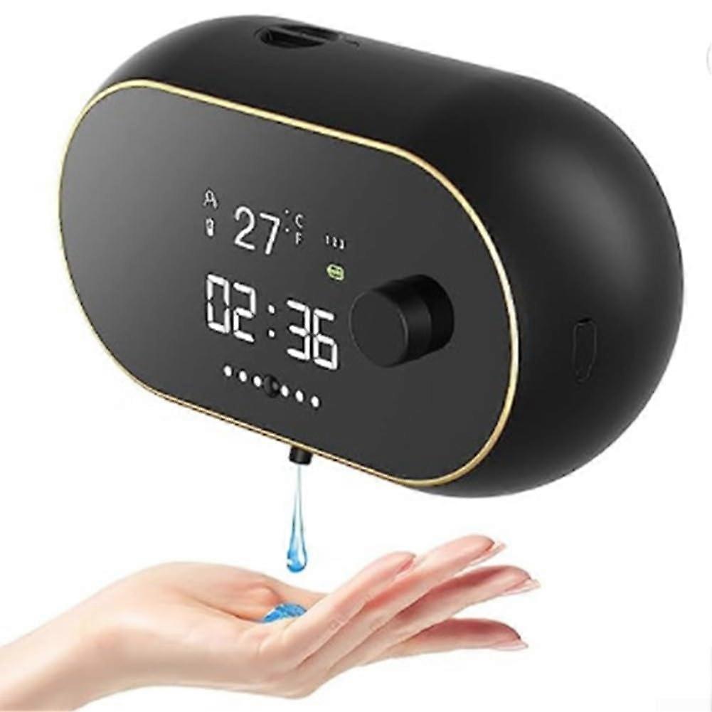 Automatic Soap Dispenser Wall Mount 450ML Touchless Smart Sensor with HD Temperature Display for Bathroom and Kitchen Black