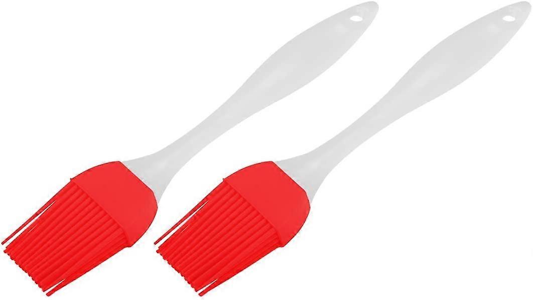 Pastry Brush Set 2pcs Red Silicone Basting Brush for BBQ Baking with Ergonomic Plastic Handle