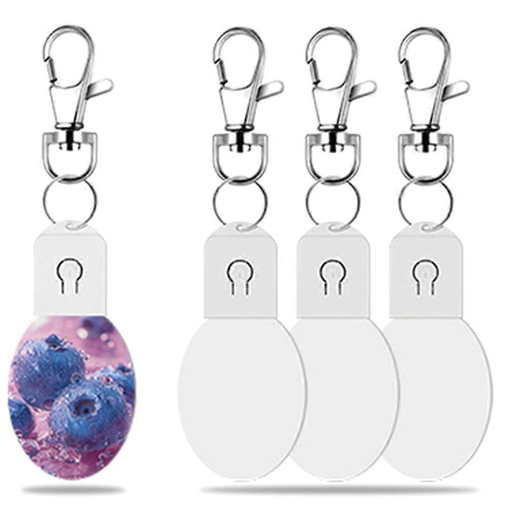 4PCS LED Sublimation Blank Keychain D