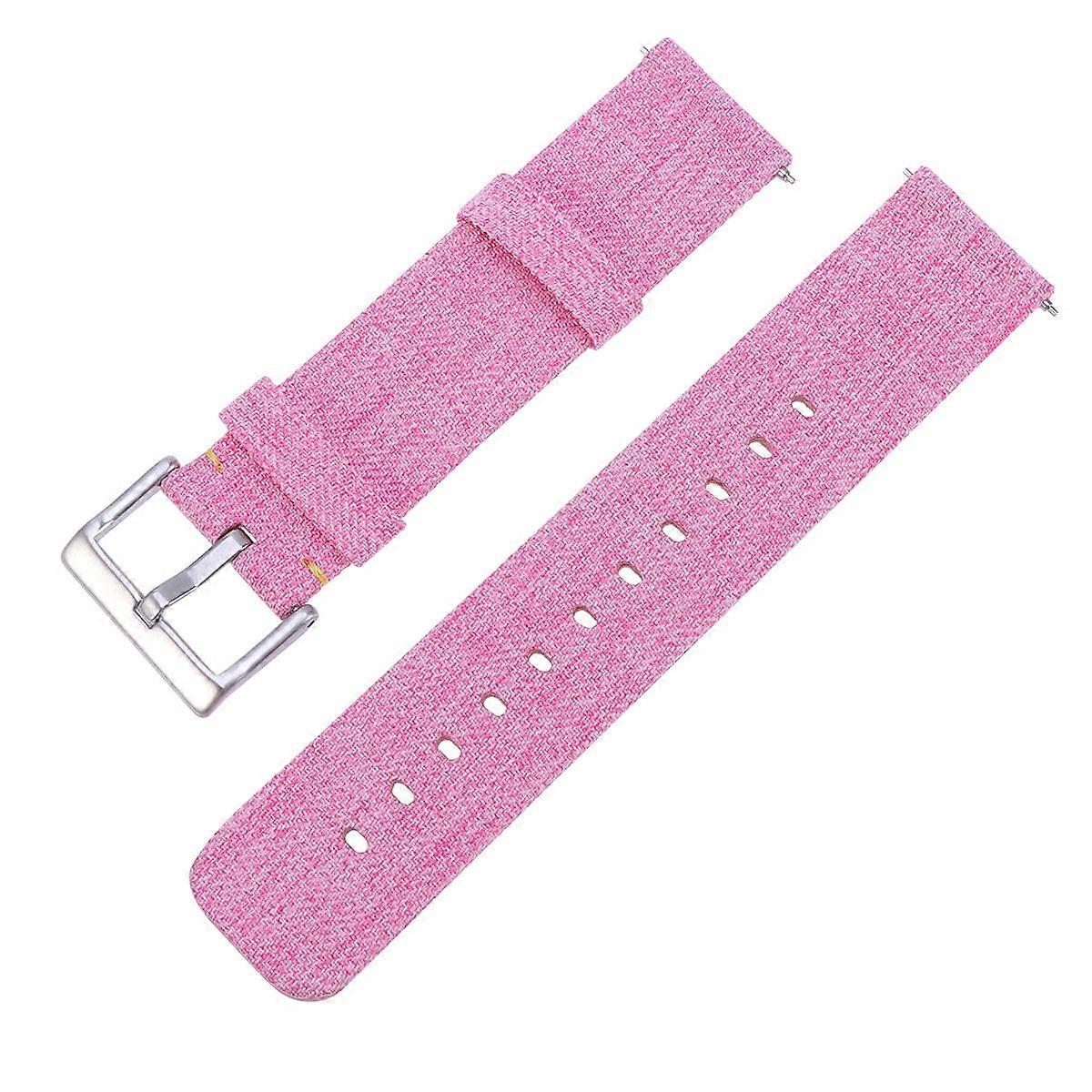 Delicate Canvas Strap Smartwatch Replaces Strap Compatible for Fitbit Versa (Pink)