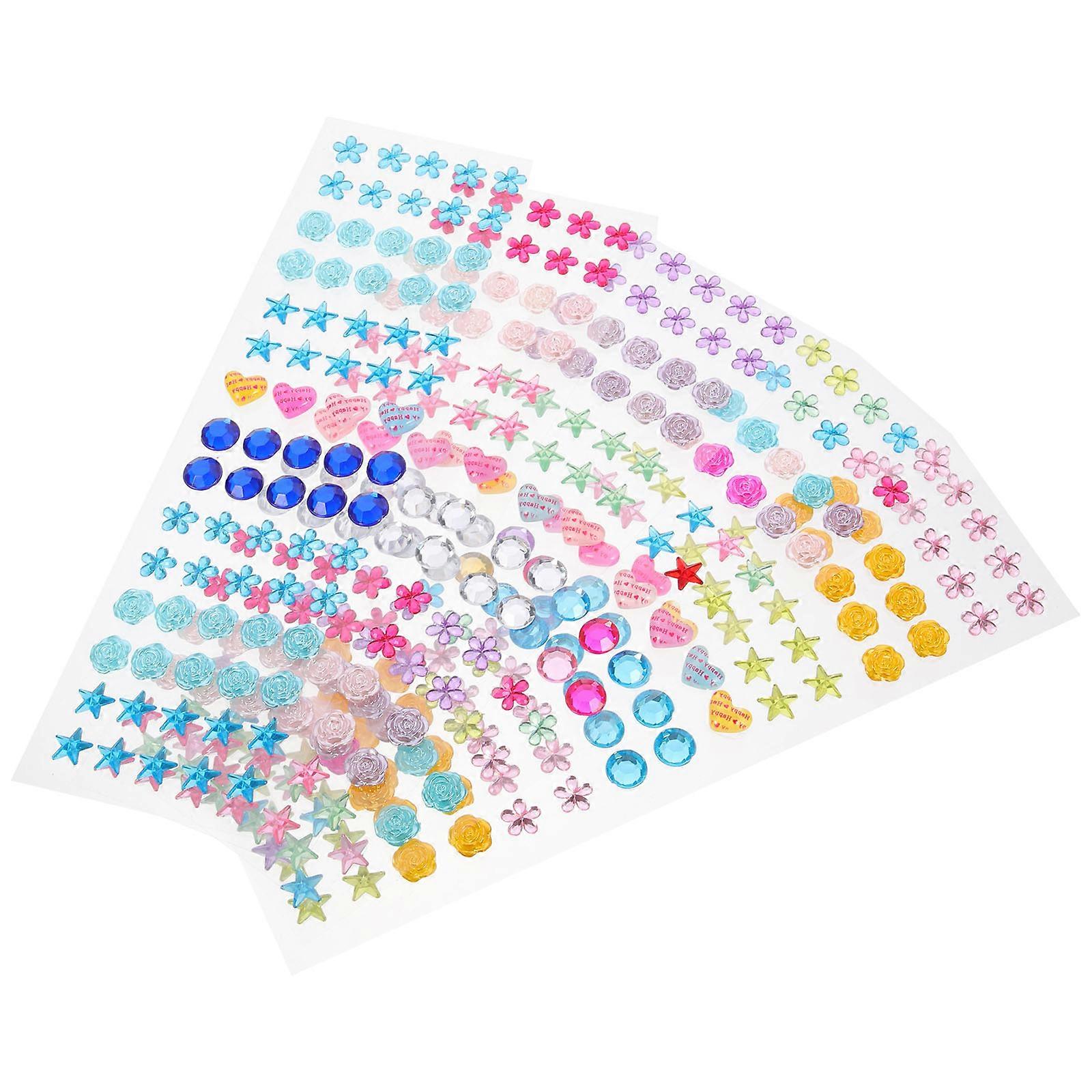DIY Colored Diamond Sticker 5 Sheets with Acrylic Rhinestone for Crafts