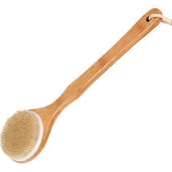 Dry Body Brush with Long Wooden Handle for Deep Exfoliation and Improved Blood Circulation