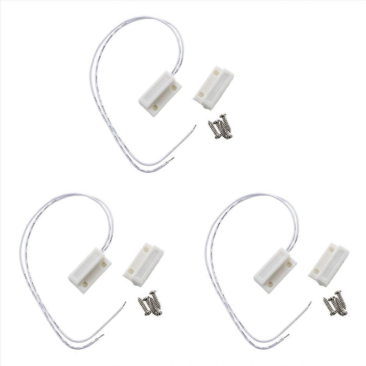 6X White Door Window Contacts Magnetic Switch Sensor