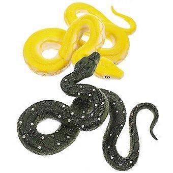 Snake Ornament Simulation Animal Figure for Playing Use 2Pcs Plastic Model