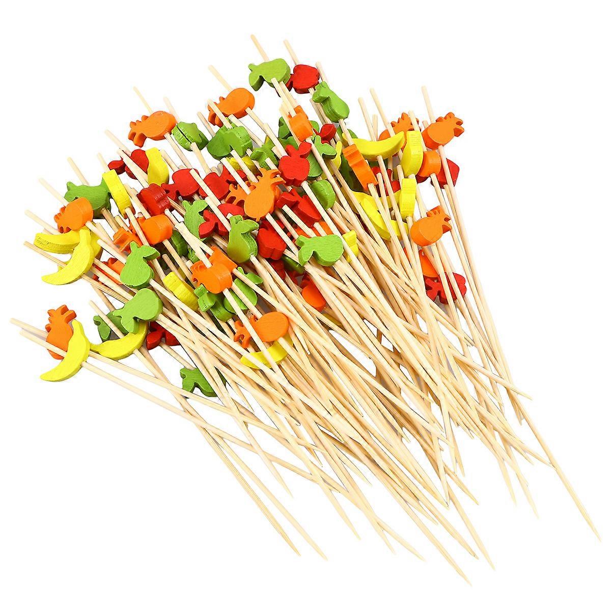 Appetizer Picks Wooden Fruit Picks for Food Serving 100Pcs