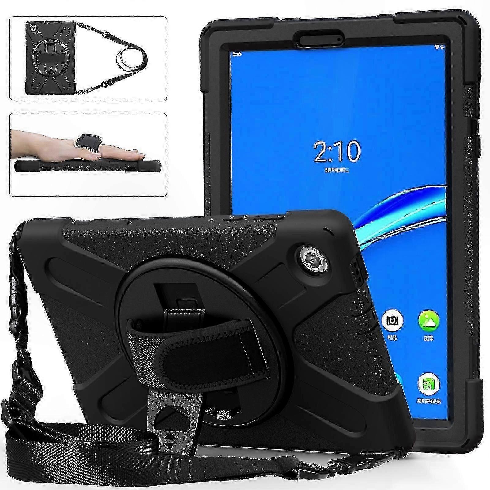Shockproof Case for  Tab M10 Plus TB-X606F with Holder, Hand Strap & Shoulder Strap