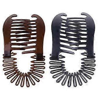 Large Elastic Banana Hair Clip for Thick Hair Ponytail Styling, Universal Fit, 2 Pieces