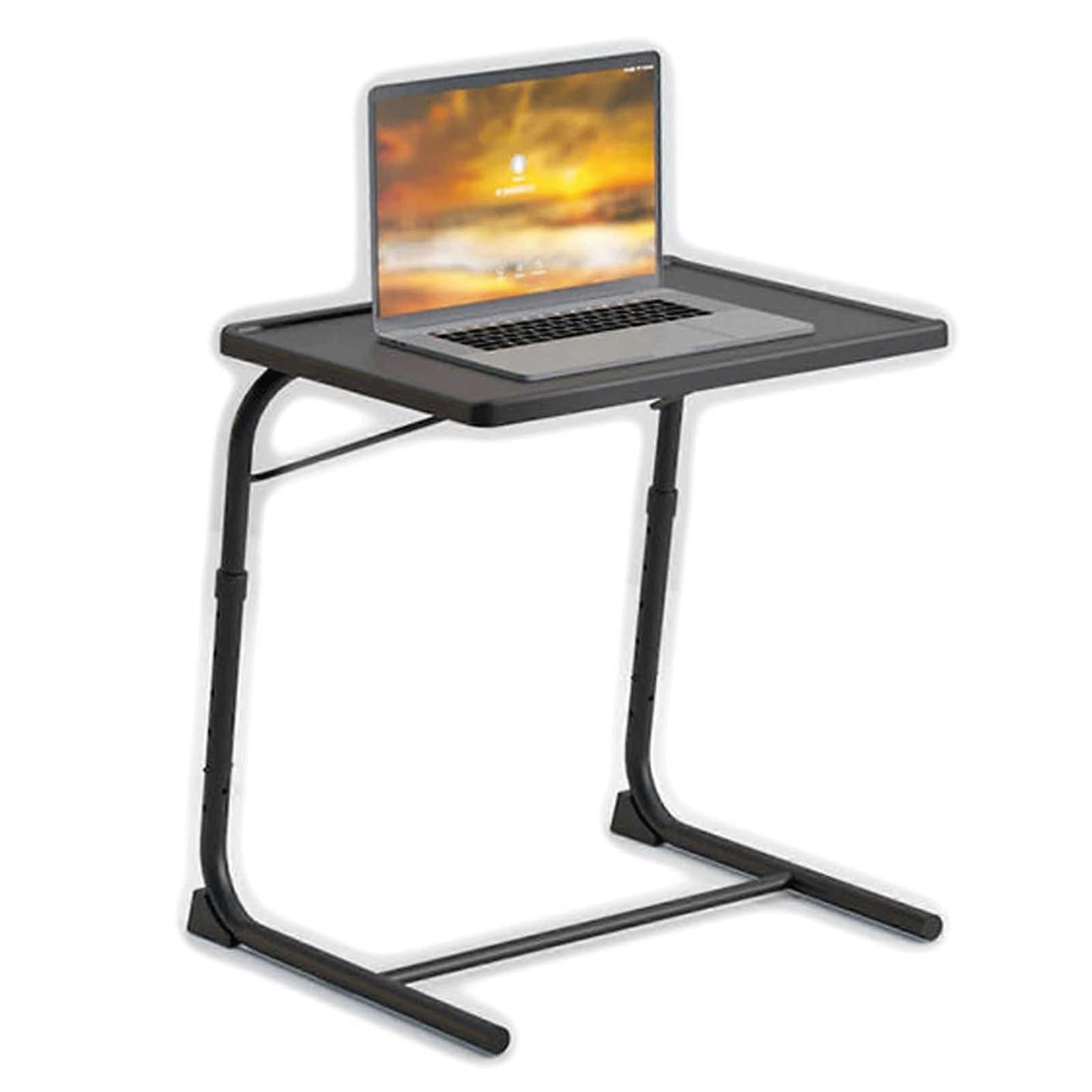 Adjustable Overbed Table with Black Protective Mat 20.4 x 15.74 in for Bedside Use