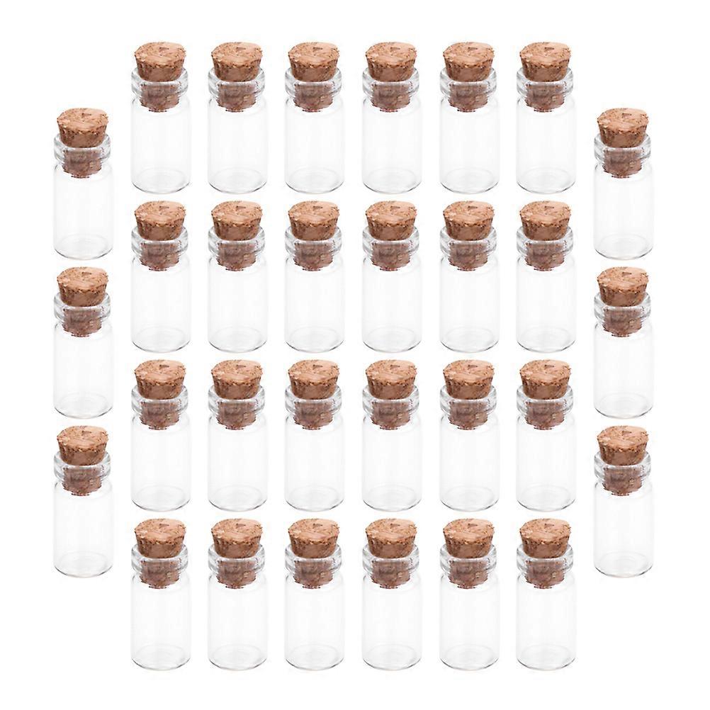 30 st mini-glasflaskor små glaskorkflaskor gör-det-själv-önskeflaskor till fest
