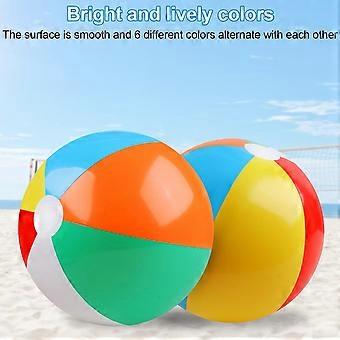 Rainbow Color Beach Balls for Kids - Durable Inflatable Fun for Pool, Beach & Summer Parties - 2 Pack