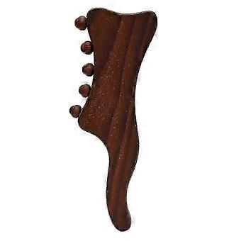 2026 Suitable Wooden Gua Sha Stick 5 Massage Dots Natural Beech Stimulate Circulation Wooden Scraping Stick for Neck Back Shoulder