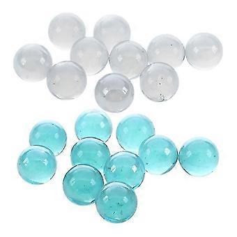 20 stuks knikkers 16mm glas knikkers Knicker glazen ballen decoratie kleur nuggets speelgoed blauw en transpa