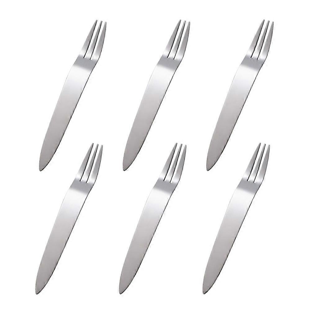 Fruit Fork Stainless Steel Fruit Fork Set for Kitchen Use 6Pcs Flatware