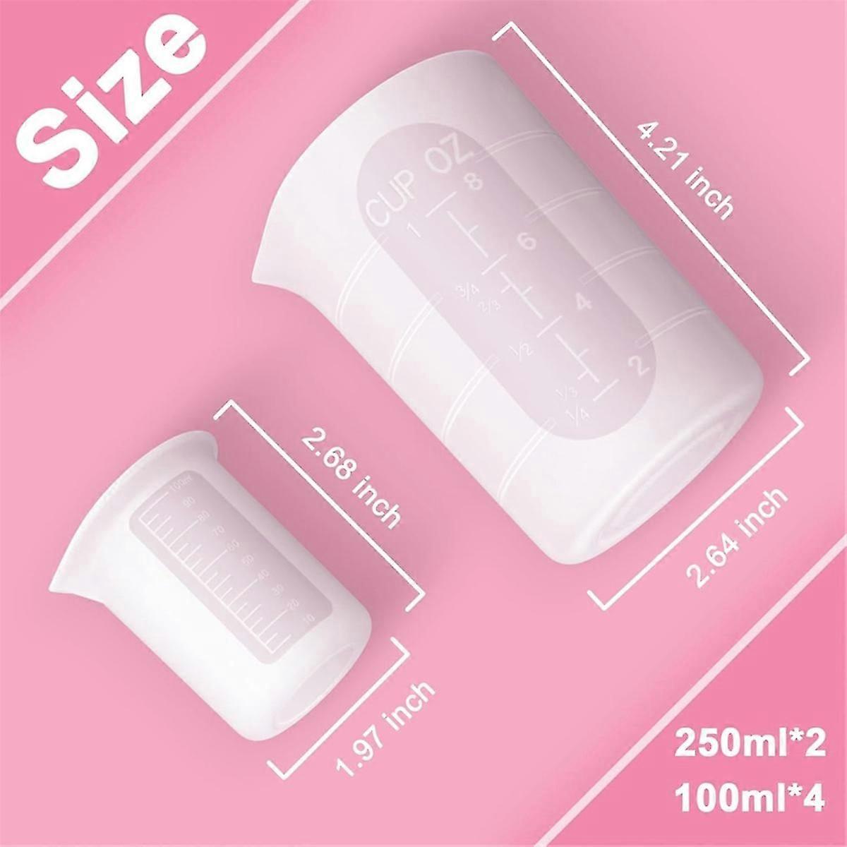 6Pcs Silicone Measuring Cups Set - Epoxy Mixing Cups