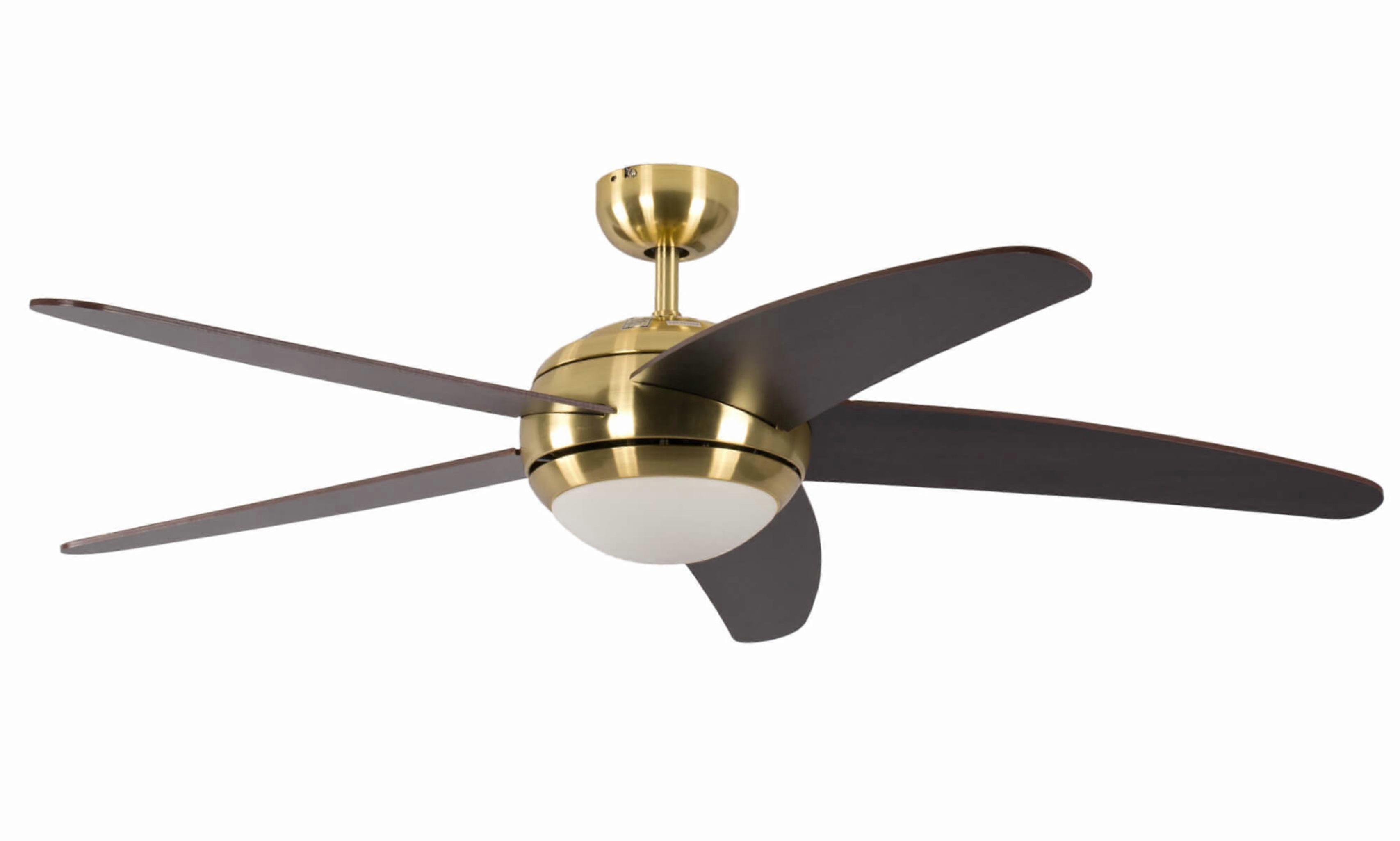 Deckenventilator Melton Messing / Wenge mit Licht