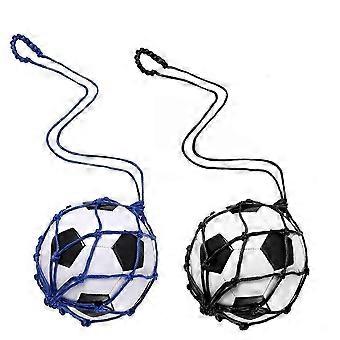 2PCS Fußball-Kick-Trainer, Fußball-Return-Trainer-Netz, Fußball-Kick-Wurf-Solo-Übungs-Trainingshilfe Schwarz + Blau
