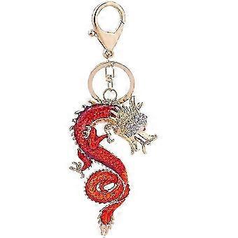 SNDO-Keychain Alloy Dragon Keychain Rhinestones Keychain Bag Hanging Keychain Purse Keychain