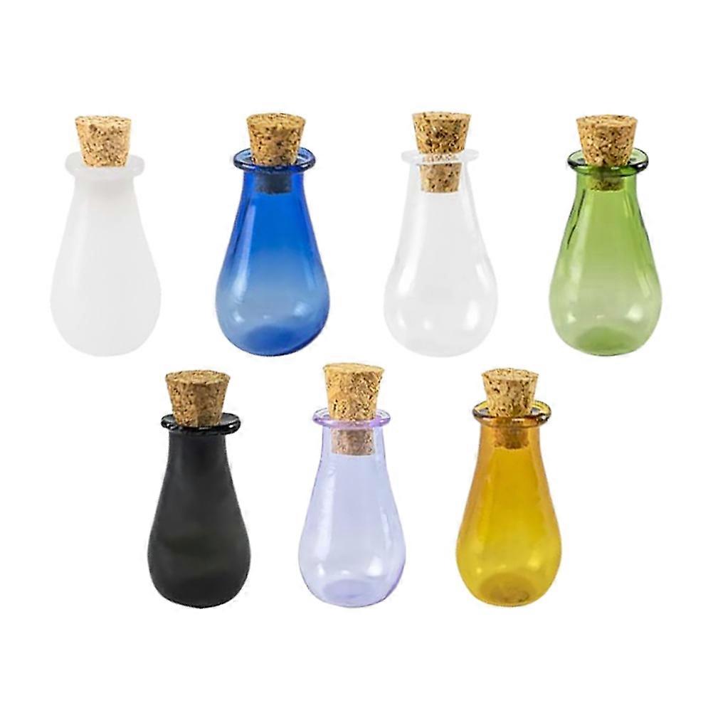 7 st mini önskeflaskor i glas förvaringsflaskor DIY driftflaskhängen