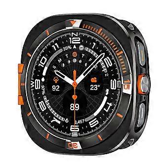 Robuuste metalen horlogekast/bumpercover voor Samsung Galaxy Watch Ultra (2025) 47 mm / Watch Ultra 47 mm - Zwart met oranje accenten