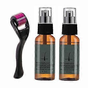 1-2X Natural Men Beard Growth Roller Kit Men's Beard Growth Oil Nourishing Enhancer Beard Oil Spray Anti Hair Loss With Beard Roller new