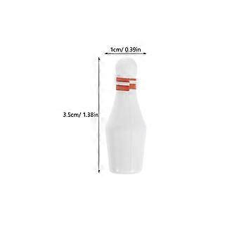 Set da bowling in miniatura, giocattolo da bowling decorativo, 1 set in plastica bianca resistente