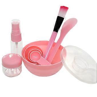 Facial Mask Bowl DIY Tool Set for Women Use with 9Pcs Pink Accessories
