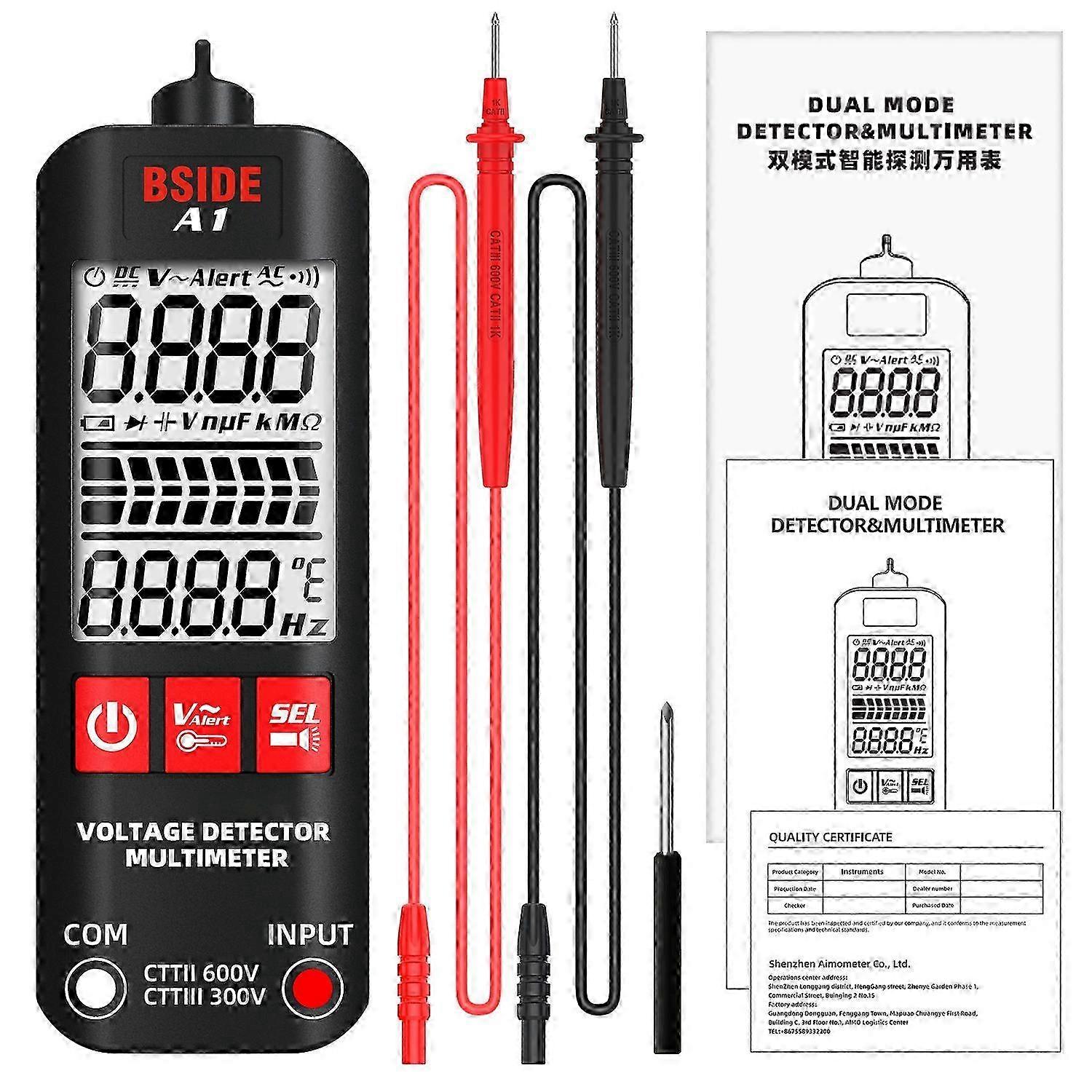 A1 Fully Automatic Detection Multimeter Batteried Power Voltage Indicator for DC Voltage Detection!y2