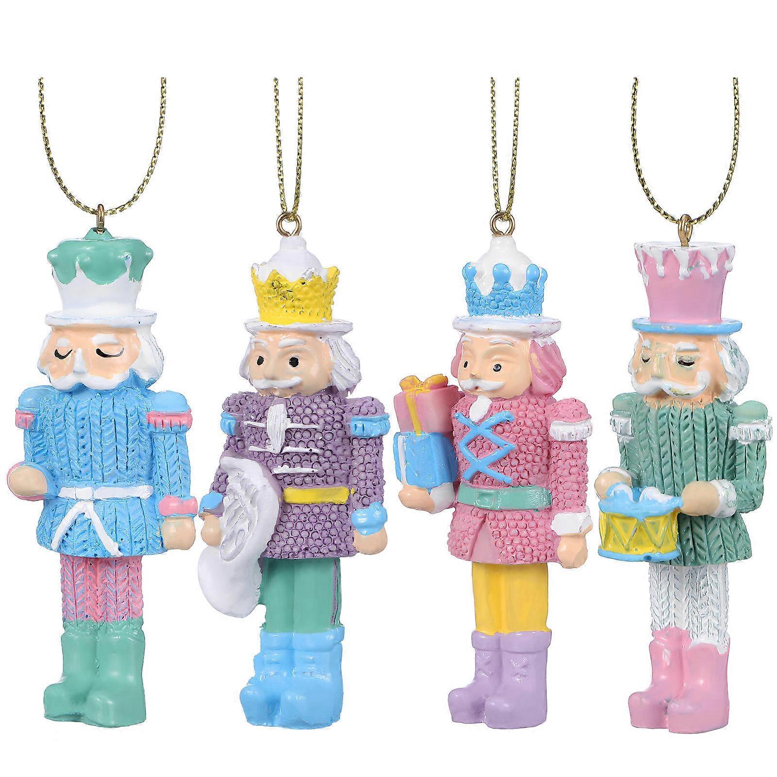 Nutcracker Christmas Resin Nutcracker Figure for Decoration 4Pcs