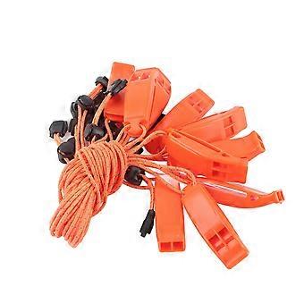 10 stuks veiligheidsfluitje noodfluitje met touw oranje voor kamperen wandelen jagen vissen