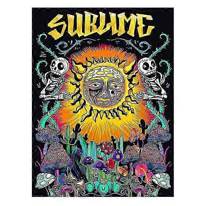 Psychedelic Sun & Floral Tapestry