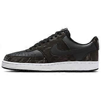Zapatillas de skate Nike Court Vision transpirables de caña baja para mujer, color negro y blanco HQ4377-001
