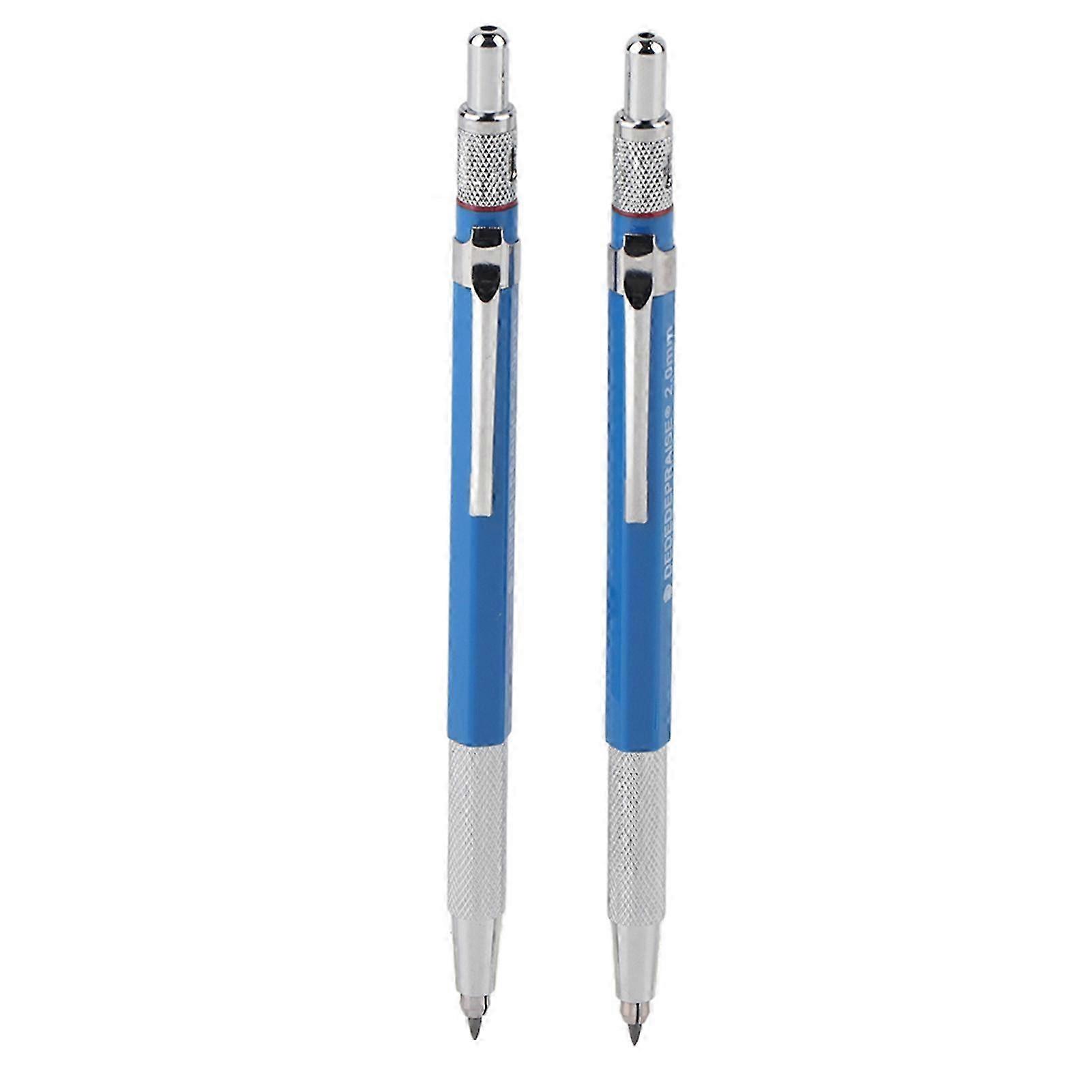 2Pcs Metal Click Pencil 2.0mm Grip