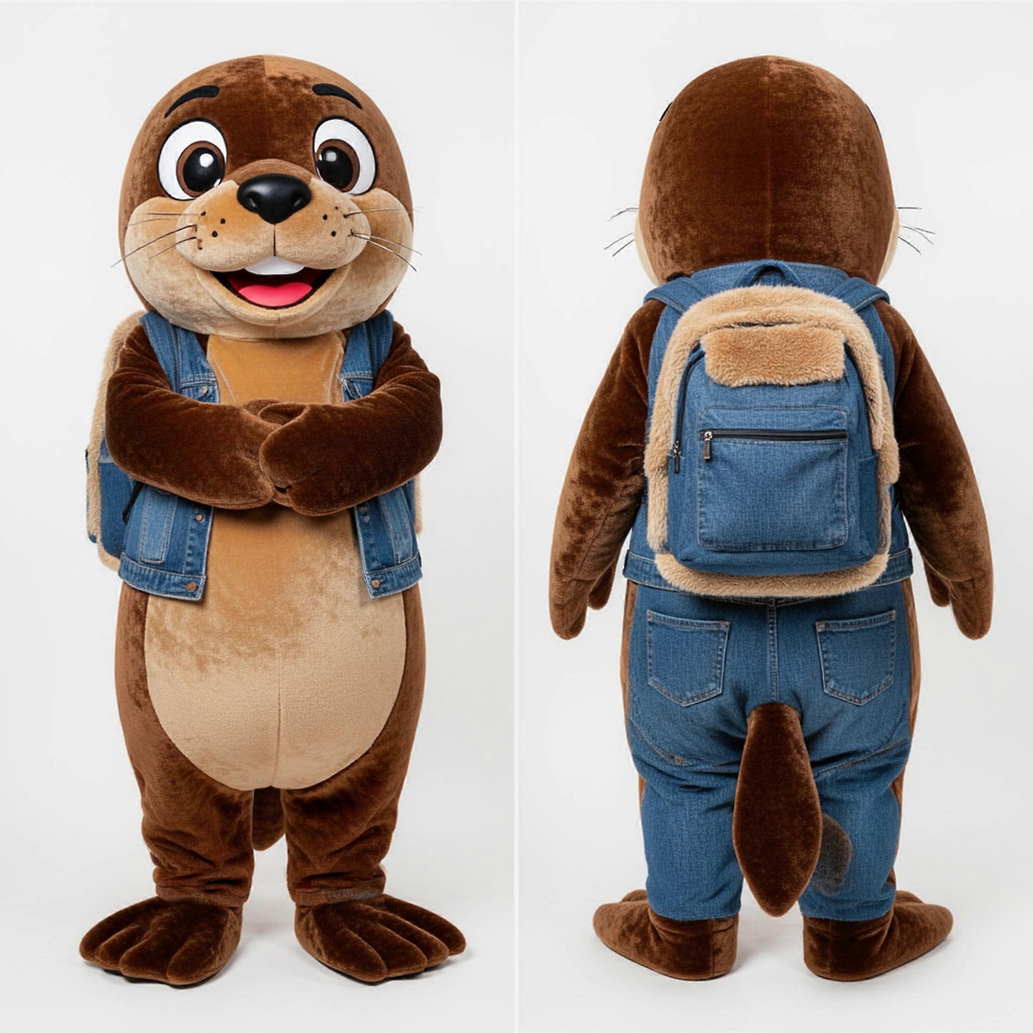 MASTICOT Brown Velvety Seal Mascot