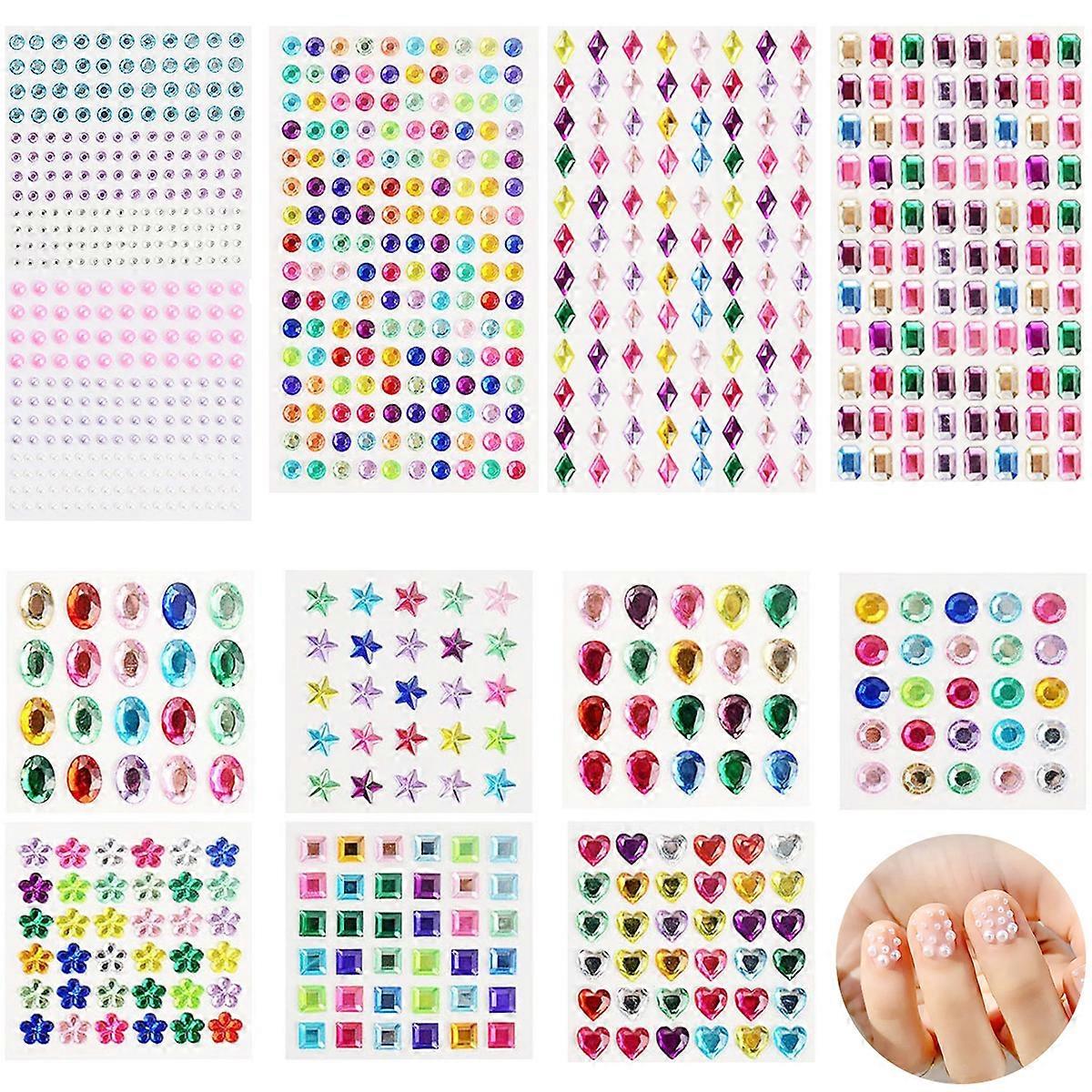 Assorted Shapes Multi-colour Self-adhesive Rhinestones
