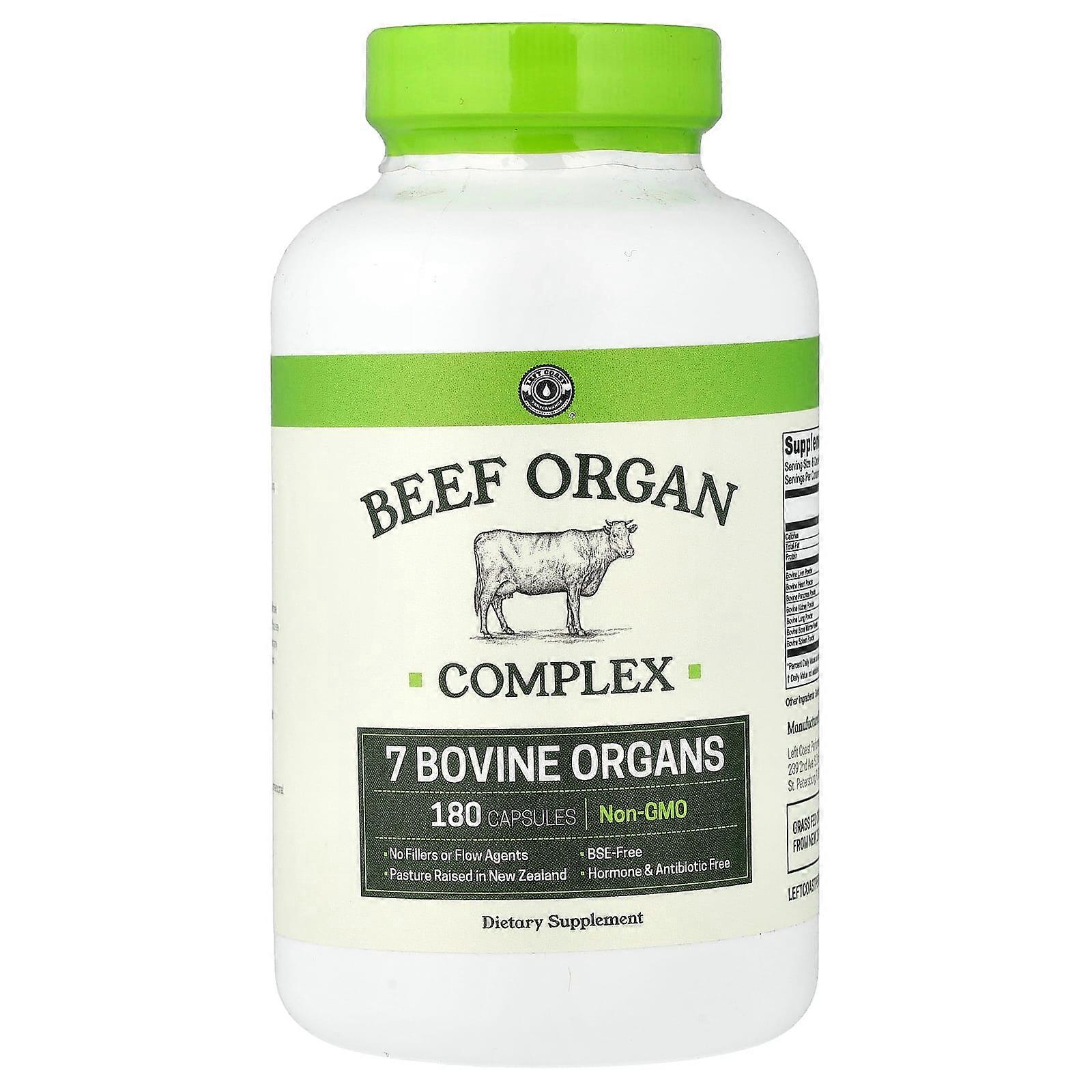 Left Coast Performance, Beef Organ Complex, 180 Capsules