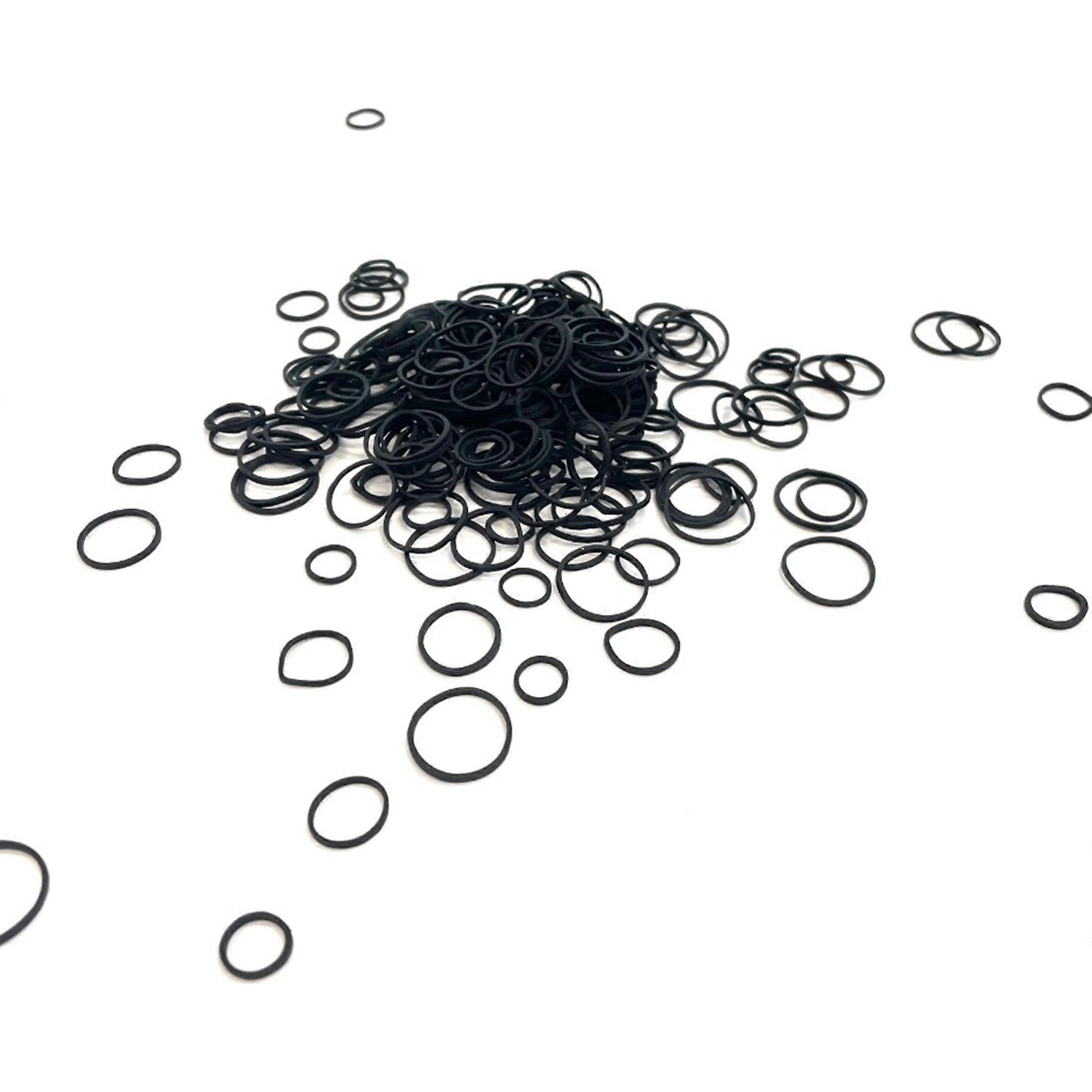 Goody Ouchless Mini Rubber Bands Hair Elastics For Fine Hair Black 250 Ct